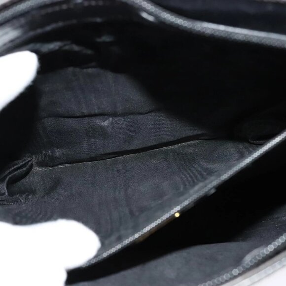 GUCCI Web Sherry Line Shoulder Bag Leather Black Gold Red Auth IN032 - Picture 14 of 16